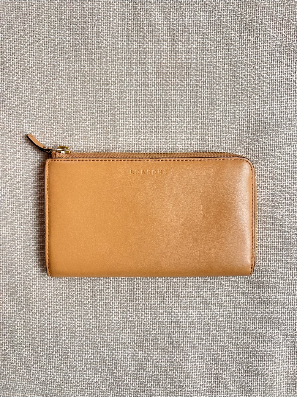 Lo & Sons camel/tan Leather Zip Wallet